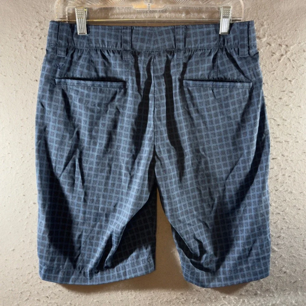 1415 | Calloway Grid Print Performance Stretch Golf Shorts Blue Mens 30
